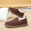 Novos Sapatos de Algodão do Velho Pequim de Inverno Mais Veludo Quente Sapatos para Pai de Meia-Idade e Idosos Slip-On Antiderrapante Botas de Neve Chinelos de Algodão Masculinos
