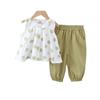 Traje de verano nuevo para niña Ropa de verano sin mangas para bebé Camisa Traje de dos piezas para bebé Estilo occidental Ropa moderna y a la moda