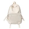 Mochila Escolar de Color Sólido para Estudiante de Preparatoria Femenina Mochila de Cuero PU Estilo Japonés ins Mochila para Hombre Simple de Gran Capacidad para Computadora