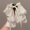 Accesorio para el cabello estilo Hepburn de lunares con una pinza de tiburón grande, diseñado para cabello voluminoso, adecuado para coletas altas, pinza de cangrejo triangular, accesorio para el cabello para mujer