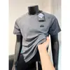 2026 Novo Estilo de Verão Masculino Gelo Refrescante Cor Sólida Vazado Respirável Gola Redonda Secagem Rápida Manga Curta Masculino Fitness Esportes