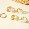 Moda de Joyería Transfronteriza Europea y Americana Anillo de Perla de Forma Especial Barroca Juego de Anillos Geométricos Asimétricos de Ins