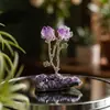 Cluster de Ametista Natural Transfronteiriço Ágata Geodo Cluster de Flores de Ametista Tigela de Tesouro Decoração de Casa Ornamento de Árvore de Flores de Cristal