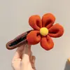 Presilha de bico de pato marrom de cachorro coreano, presilha elegante para coque torcido, presilha de cabelo volumizadora para a parte de trás da cabeça, acessório de cabelo de alta qualidade
