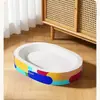 Combo Atacado de Arranhador de Papelão Branco para Gatos e Cama para Gatos, Durável e Resistente a Arranhões, Não Solta Fiapos, Brinquedo Arranhador para Gatos Oval e Redondo