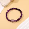 Pulseira de contas de ametista natural estilo popular cruzada coração de amor simples sensação de alta qualidade pulseiras de casal europeias e americanas atacado de fábrica