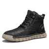 Botas Tamanho Grande Masculinas Outono Inverno Novo Estilo Aveludadas Quentes de Cano Médio de Algodão Masculinas Solado Macio Antiderrapante Casuais para Exterior de Cano Médio Sapatos Masculinos