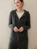 Estilo Nuevo Otoño e Invierno 100% Cachemir Puro Cárdigan para Mujer Color Sólido Elegante Sudadera con Capucha Cremallera Suéter Tejido Chaqueta