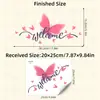 Desenho Rosa Borboleta Bem-vindo ao Inglês Adesivos de Porta Adesivos de Parede Autoadesivos Estilo Menina Adesivos Decorativos BR3216C