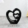 Adorno de Cerámica Moderno Minimalista con Forma de Corazón Hueco, Decoración de Mesa para Sala de Estar Estilo Lujo Ligero, Regalo para San Valentín/Boda