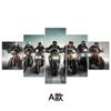 Pintura Decorativa para Motociclista Transfronteiriço Clube Bar Sala de Estar Parede de Fundo de Sofá Pintura em Tela de Cinco Peças Arte de Parede Dropshipping