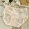 Pantaletas Lisas para Mujer Algodón Puro Flor Pequeña Amigables con la Piel Entrepierna de Algodón Puro Estilo Japonés Estudiante Sin Marca Transpirables Verano Pantaletas Triángulo