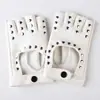 Guantes de Medio Dedo con Remaches Hip-Hop Guantes de Rendimiento Pole Dance Guantes de Rendimiento Thunder Punk Hip-Hop Guantes de Cuero de Moda