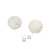 Aretes de Pelo de Visón con Bolas y Perlas para Mujer, Atmósfera Navideña, Diseño Único de Nicho, Aretes de Felpa, Joyería para Orejas Peluda