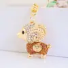 Lindo llavero de aleación con pedrería de cabra, animal oveja, colgante de metal, llavero para bolso, pequeño regalo 828