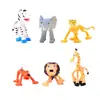 Tarjeta de escena de pastel temática de animales león elefante jirafa hipopótamo mono decoración