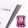 Piedras Sueltas de Moissanita de Corte Esmeralda Coloridas, Moissanita Rectangular Facetada Rosa Irregular, Dorada, Champaña al por Mayor en Stock