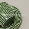Taza de café y platillo de cerámica gres estilo japonés para colgar de la oreja estilo ins, juego para té de la tarde en casa, taza de té y platillo de cerámica al por mayor