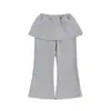 Pantalones Falda de Invierno WuliBu para Niñas 2026 con Forro de Felpa Cálido, Falsos de Dos Piezas, de Campana, Bloqueo de Temperatura, Almacenamiento de Calor, Pantalones para Niñas