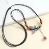 Yasa Nuevo Collar de Cerámica de Color Estilo Chino para Mujer, Cadena Fresca y Sencilla para Clavícula con Colgante de Mariposa, Estilo Ins de Nicho