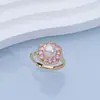 Anillo de Perla de Agua Dulce Natural para Mujer, Espiga de Trigo con Circonita Colorida, Moda de Alta Gama, Joyería Ajustable al por Mayor