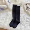 Calcetines de compresión para pantorrilla de algodón nuevos para otoño e invierno 2024, color marrón leche para mujer, estilo académico, calcetines altos ajustados al por mayor