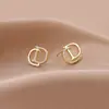 Pendientes Cd de Plata de Ley S925 para Mujer 2025 Nuevos Pendientes Elegantes Simples y Estilizados Pendientes Versátiles Exquisitos de Alta Gama
