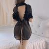 Lan Gui Spinning Sexy Espalda Descubierta Estilo Novio Camisa Tentación Transparente Pijama Sin Quitar Pasión Lencería Deseo Puro 2885