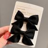 Pinza para el cabello de princesa con lazo negro tamaño pequeño para mujer flequillo lateral frontal adorno para la cabeza clip de tiburón para la parte posterior de la cabeza