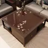Nuevo Estilo Chino Sala de Estar Mesa de Café Mantel Mantel de Mesa Vidrio Blando Transparente PVC Impermeable y a Prueba de Aceite Lavable Mantel de Mesa Escritorio