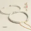 Pulsera de Cuentas Portátil de Hilo de Algodón Enrollado a Mano DIY Cinabrio Cera de Abeja Oro y Plata Cuerda de Pulsera Cuerda Trenzada Nudo Vajra de Tíbet