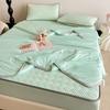 Gorro de cama de color sólido, colcha de látex de verano, colcha de látex de cuatro piezas, colcha de verano de tres piezas, colcha de aire acondicionado, colchoneta suave de seda helada