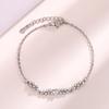 Pulsera de Cinta de Circonita Brillante Estilo Coreano Diseño de Dama Lujo Ligero Pequeño Diamante Triturado Pulsera Estrella Gushi Pulsera de Doble Fila de Diamante Redondo