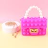 Bolso Bandolera Infantil para Niñas, Bolso Squishy de Silicona, Bolso de Cadena de Perlas de un Solo Hombro, Mini Billetera, Bolso de Mano Pequeño