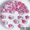 Cuentas de flor de ciruelo glaseadas, regordetas, de 14 mm, con agujeros horizontales, talladas por ambos lados con diseños de flor de cerezo de cinco pétalos, materiales de manualidades DIY para pulseras y collares