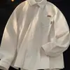 Camisa de Pana de Manga Larga para Hombre Primavera y Otoño Holgada Retro Americana Moderna Invierno Camisa Simple Tendencia Marca Chaqueta