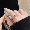 Anillo de apertura con gota de aceite de esmalte de color vintage de estilo étnico dorado, patrón de moda, anillo de dedo antiguo exquisito de alta calidad.