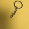 Accesorios de ferretería para bricolaje, llaveros de metal, aro simple, aro plano, cadena colgante de aleación, llavero, colgante de muñeca