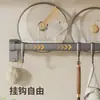 Ganchos de Cozinha, Barras de Pendurar sem Furos, Prateleiras de Armazenamento Multifuncionais Domésticas, Suportes para Espátula e Colher, Armazenamento de Aço Carbono Montado na Parede
