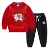 Traje de Suéter para Niños Otoño e Invierno Estilo Occidental Nuevo para Niños Medianos y Grandes Traje Grueso de Felpa Caliente de Invierno de Manga Larga
