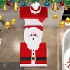 Conjunto de Capa de Vaso Sanitário de Natal Mais Vendido Transfronteiriço, Conjunto de Quatro Peças com Boneco Sem Rosto, Decorações de Natal para Vaso Sanitário, Suprimentos de Natal