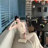 Vestido Sexy de Renda com Tule e Decote V com Alças para Mulheres, Novo Estilo de Primavera, Elegante e de Alta Qualidade, Vestido Longo que Marca o Corpo