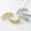Brackets de estilo hip-hop de circonio de colores, cobre chapado en oro incrustado con circonita, para actuaciones en escenario, rap, estilo europeo y americano moderno personalizado, accesorios dentales al por mayor