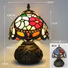 Nueva Lámpara de Mesa Tiffany Estilo Retro Americano Sala de Estar Estudio Lámparas Artesanales de Vidrio de Colores Pantalla de Lámpara Lámpara de Mesa Americana