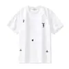 Camiseta Casual de Verano Delgada Creativa Bordada para Hombre, Top Holgado de Manga Tres Cuartos, Camiseta de Media Manga Versátil de Moda