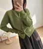 Otoño 2026 Nuevo Artículo Color Sólido Suave y Esponjoso Agradable a la Piel Simple Adelgazante Raglán Botón Cardigan Chaqueta Top Mujer