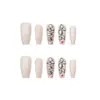 Uñas Postizas Color Nude con Mariposas y Flores de Cerezo, Diseño Mariposa Danzante Flor de Cerezo, 30 Piezas Puntas de Uñas Estilo Largo, Tiras Nude al por Mayor