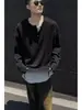 Camiseta de Manga Larga con Cuello Henry Transfronteriza para Hombre, Nueva Camisa Base de Alta Resistencia para Primavera y Otoño 2025, Top Holgado