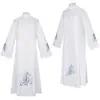 Disfraz de Cosplay de Bata Blanca de Misión Medieval Transfronteriza con Estampado Floral Azul Vestido de Performance Escénica Fábrica de Origen