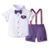 Ropa infantil al por mayor Traje de tirantes con camisa de manga corta para niños estilo europeo y americano Vestido de verano para niños gentleman